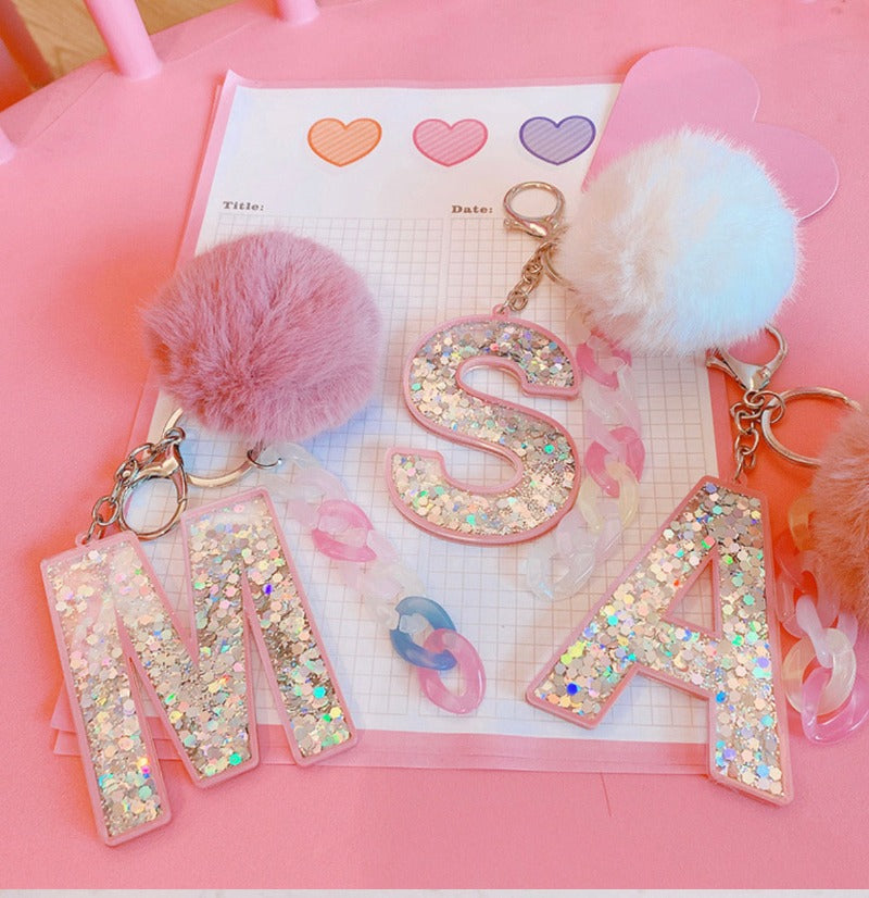 Peach Resin Keychain