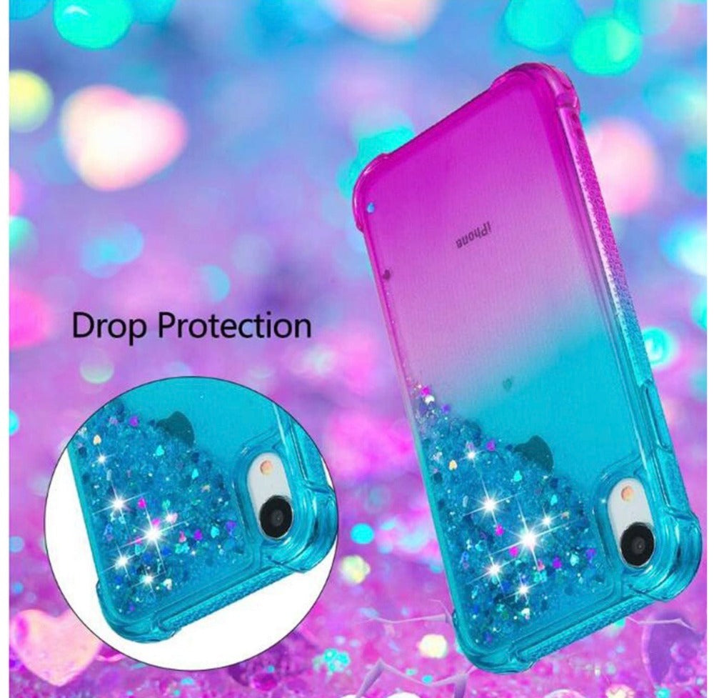 iphone xr liquid glitter case