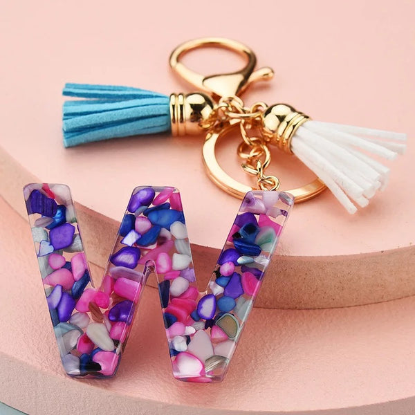 Ocean Breeze Resin Initial Keychain | Kinzy Klatz x