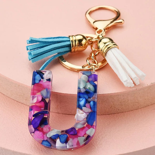 Ocean Breeze Resin Initial Keychain | Kinzy Klatz x