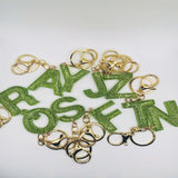 Green Resin Initial Keychain